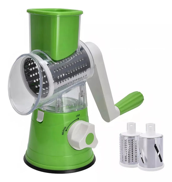 Rallador y Cortador Manual 3 en 1 - Acero Inoxidable, Multifuncional y Seguro