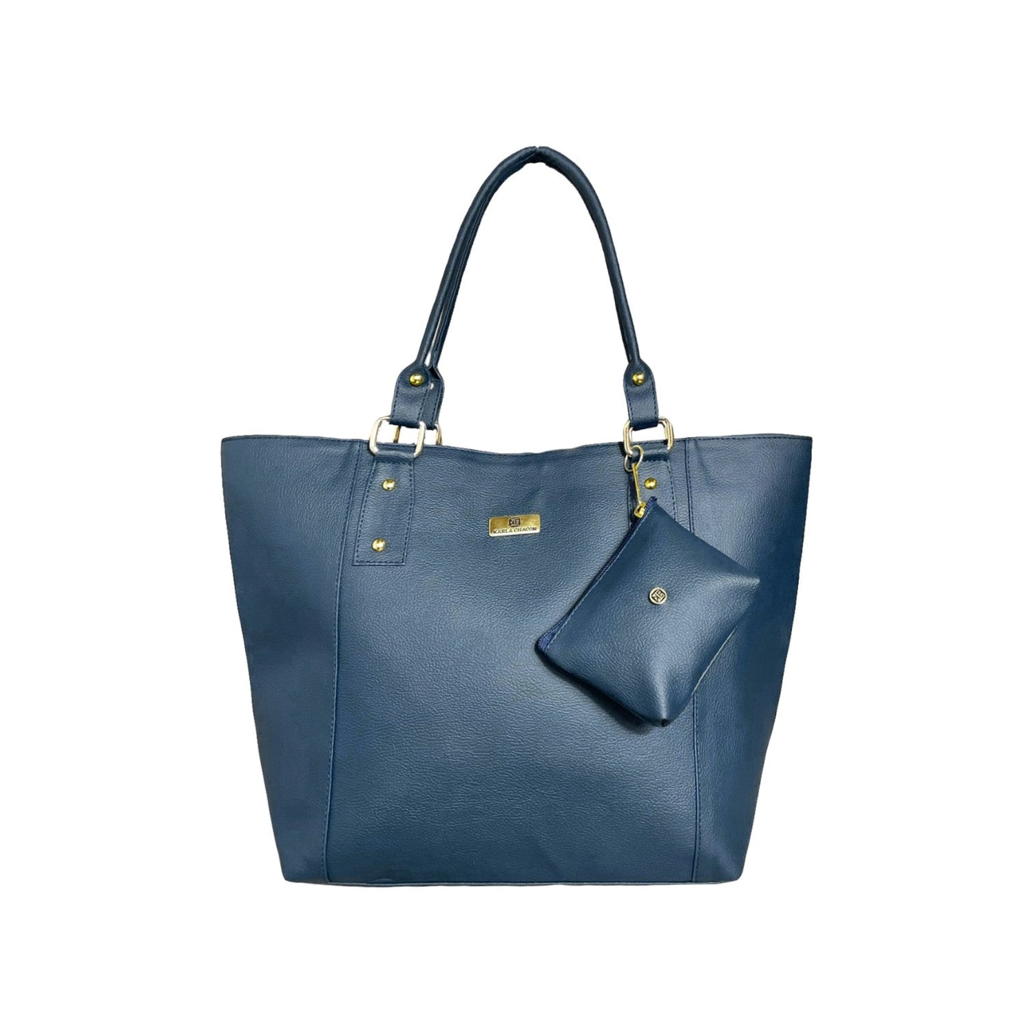 Bolso Dama Karla Chacón Mila azul sintético premium amplio elegante con monedero compacto