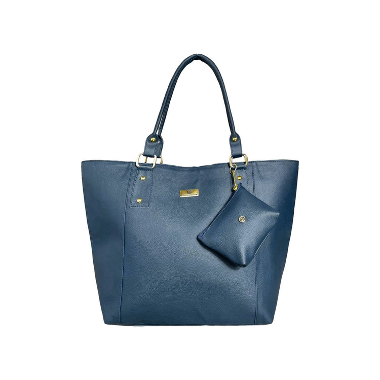 Bolso Dama Karla Chacón Mila azul sintético premium amplio elegante con monedero compacto