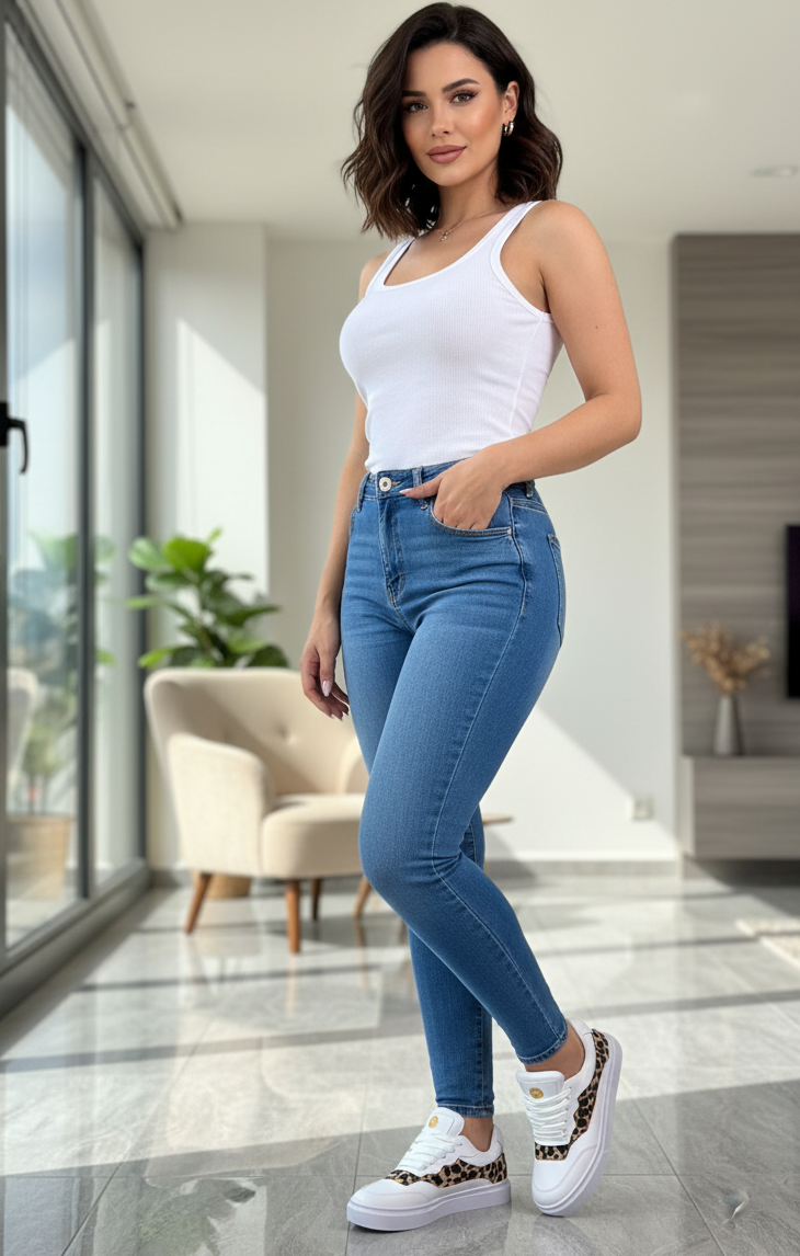 Tenis casual dama animal print con suela expanso ultraliviana y diseño moderno.